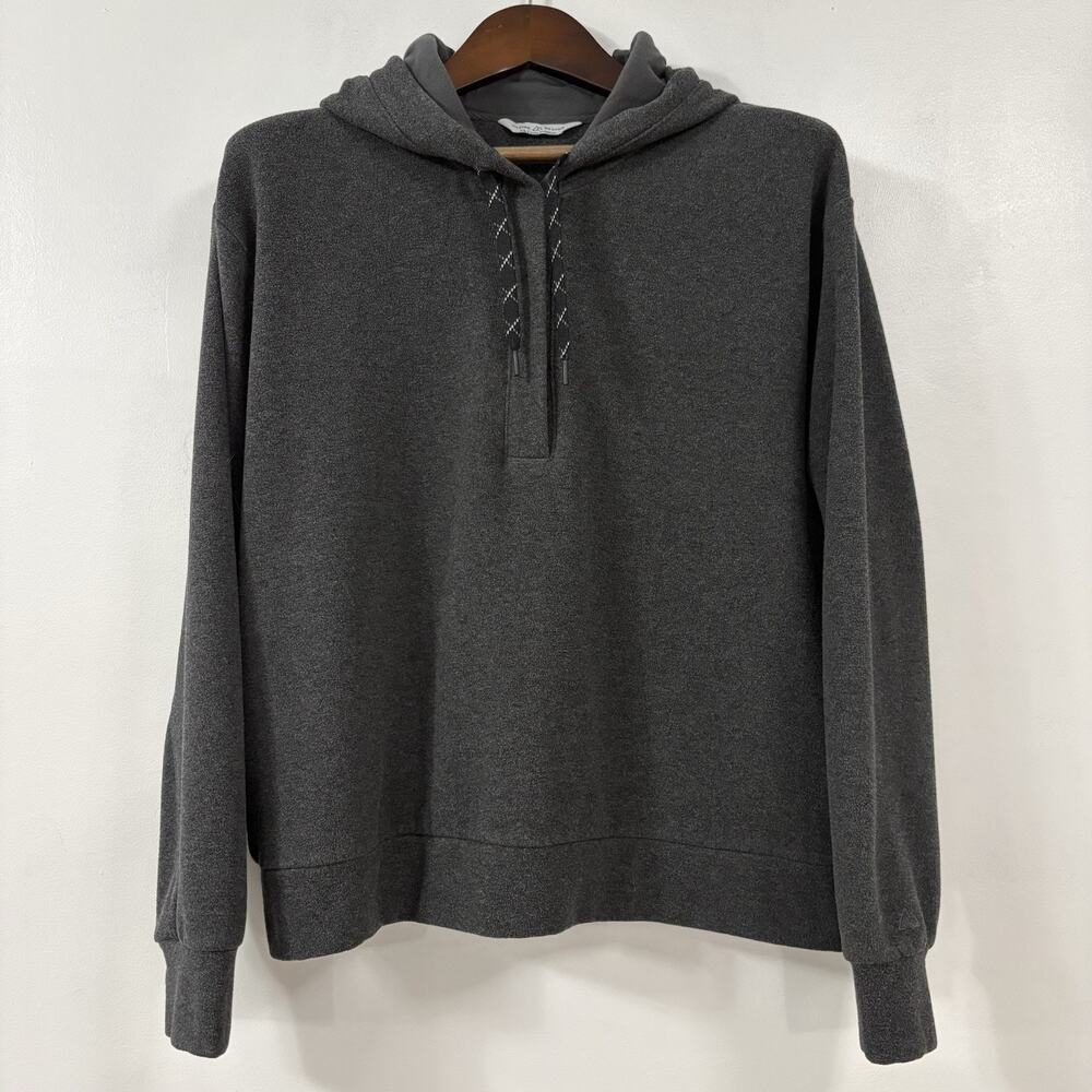 Alpine Design Charcoal Heather Stretch Henley Hoodie Women’s XL